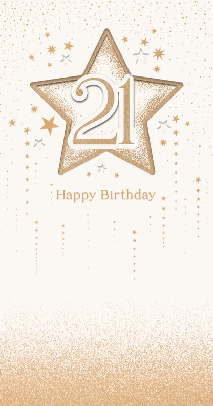 Hand Finished Greeting Cards Birthday 21st  Celestial Spark