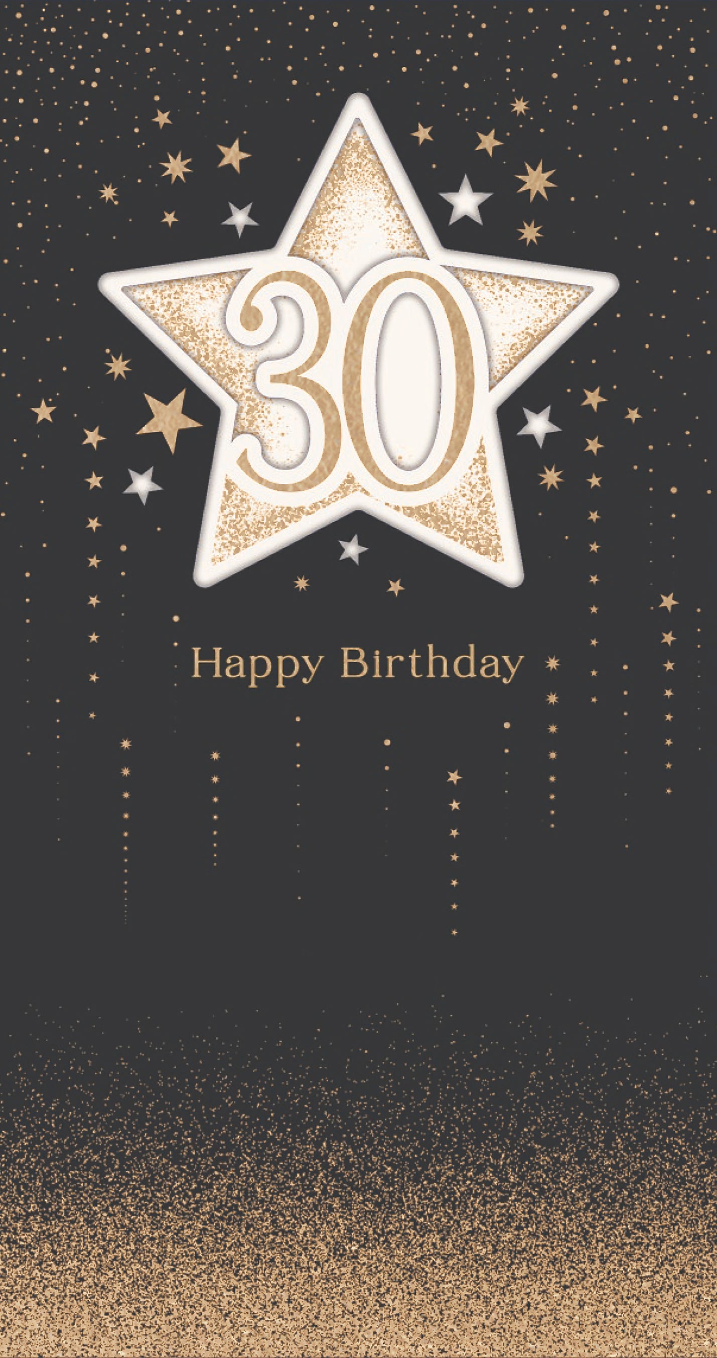 Hand Finished Greeting Cards Birthday 30th  Celestial Spark