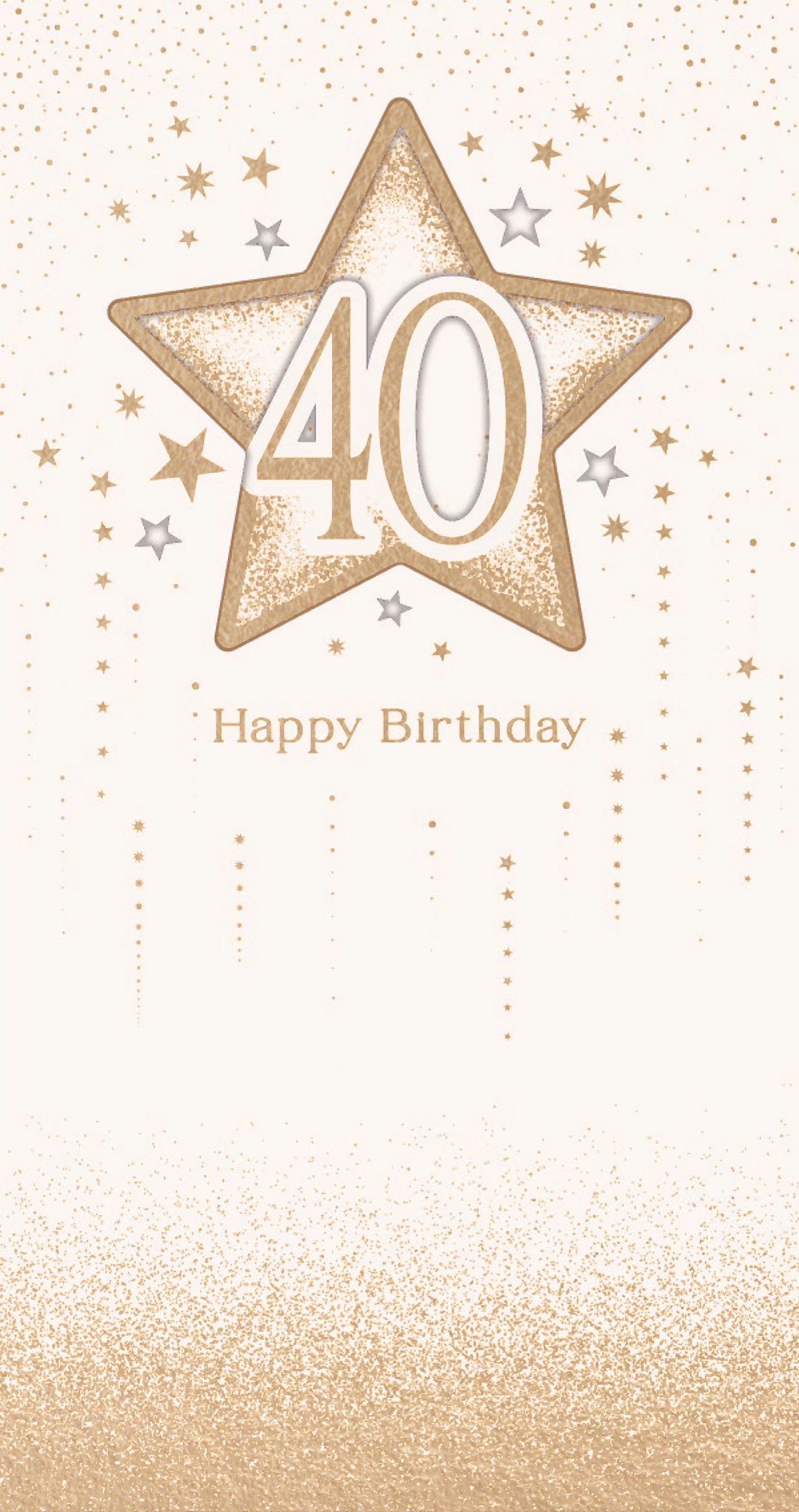 Hand Finished Greeting Cards Birthday 40th  Celestial Spark