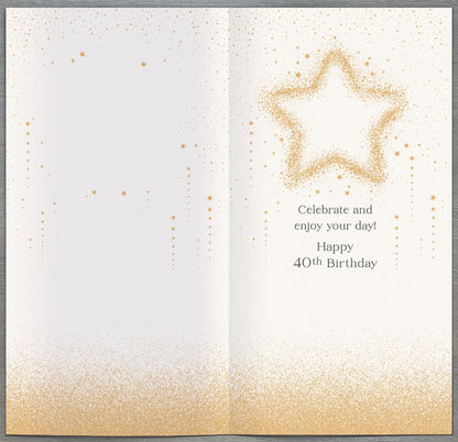 Hand Finished Greeting Cards Birthday 40th  Celestial Spark