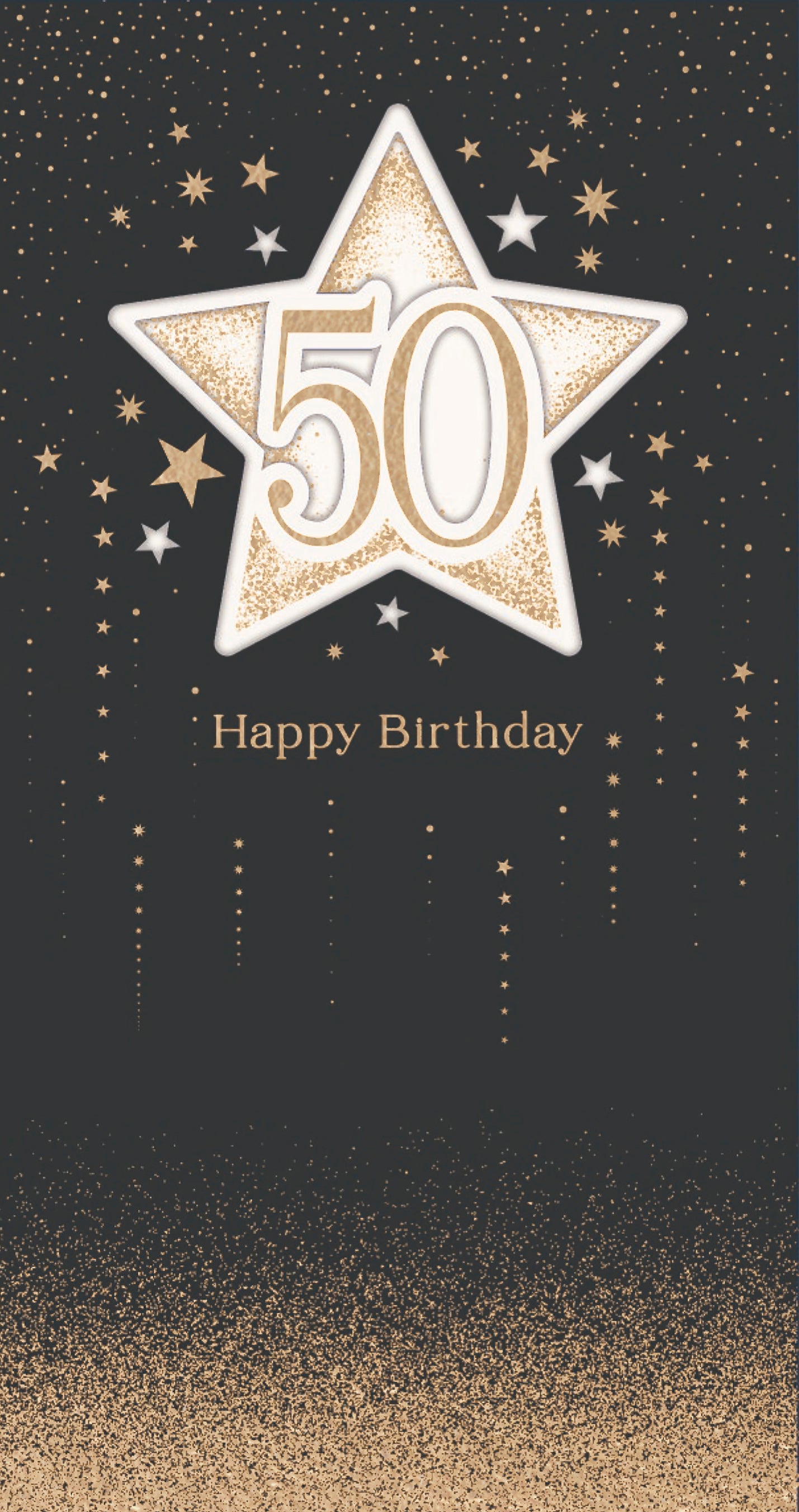 Hand Finished Greeting Cards Birthday 50th  Celestial Spark