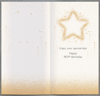 Hand Finished Greeting Cards Birthday 60th  Celestial Spark