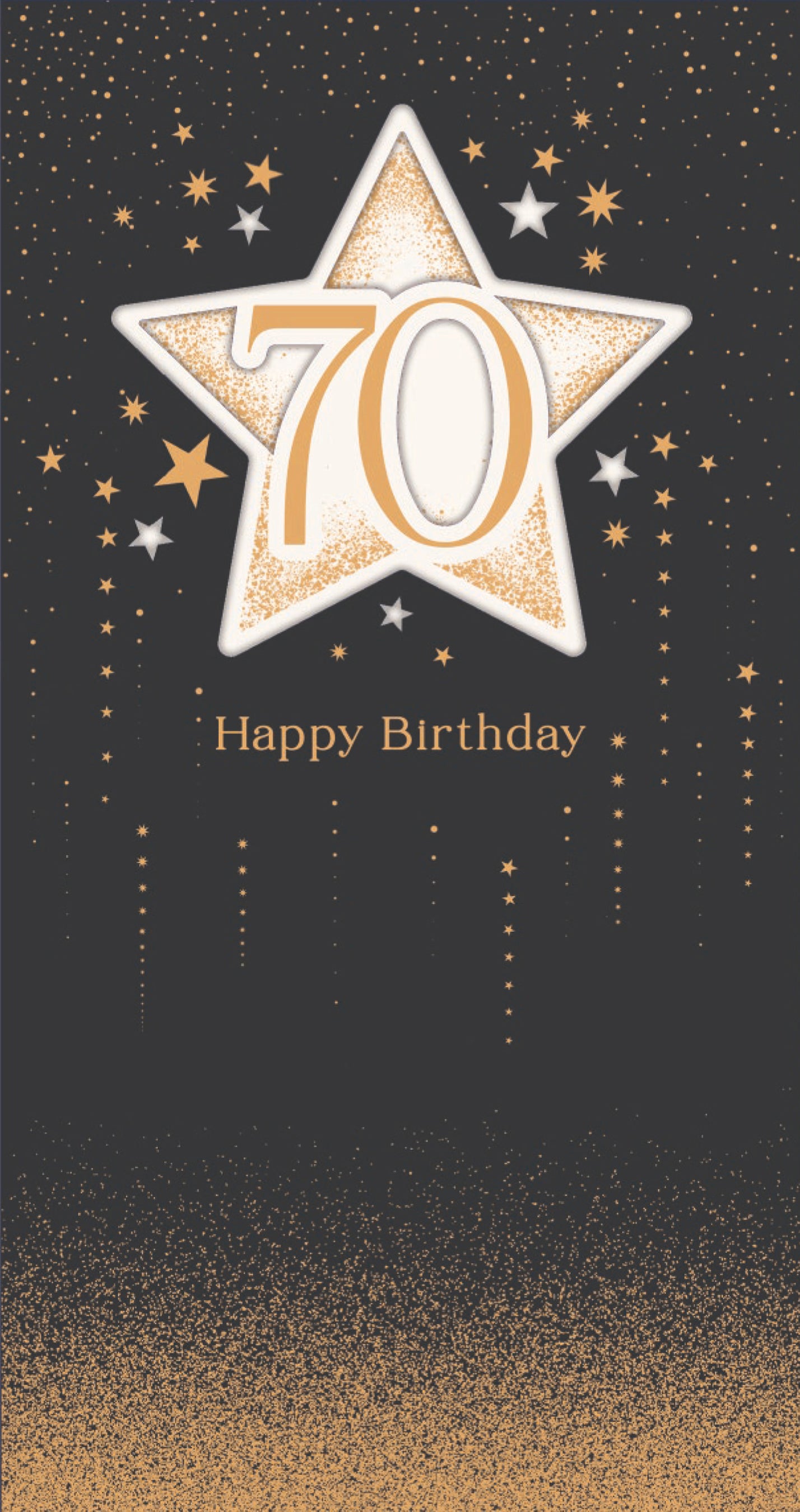 Hand Finished Greeting Cards Birthday 70th  Celestial Spark