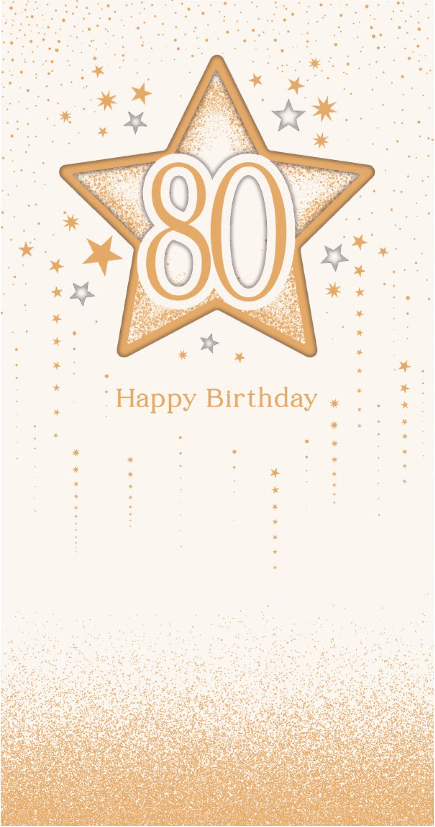 Hand Finished Greeting Cards Birthday 80th  Celestial Spark