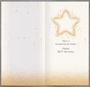 Hand Finished Greeting Cards Birthday 80th  Celestial Spark