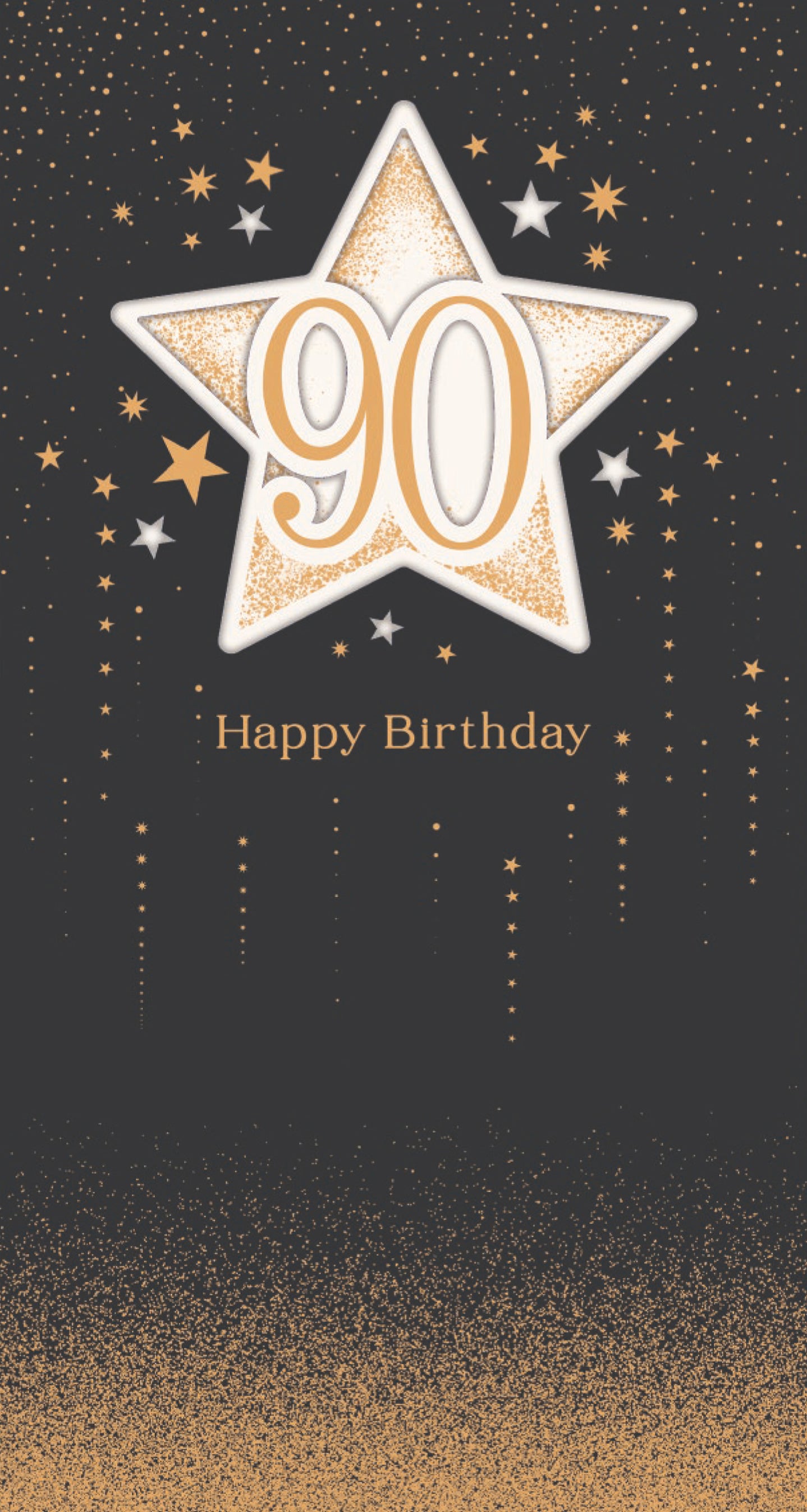 Hand Finished Greeting Cards Birthday 90th  Celestial Spark
