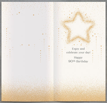 Hand Finished Greeting Cards Birthday 90th  Celestial Spark