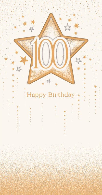 Hand Finished Greeting Cards Birthday 100th  Celestial Spark