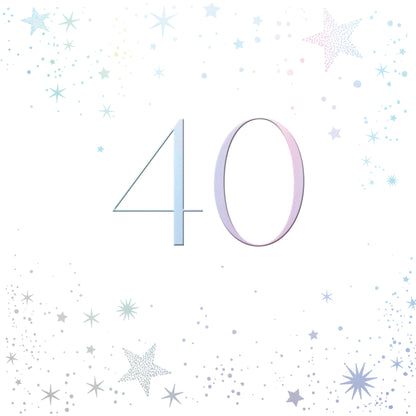 Clasp Greeting Cards Birthday 40th  Signature Moondust