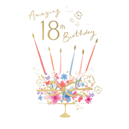 Clasp Greeting Cards Birthday 18th  Signature Cherry Bloom