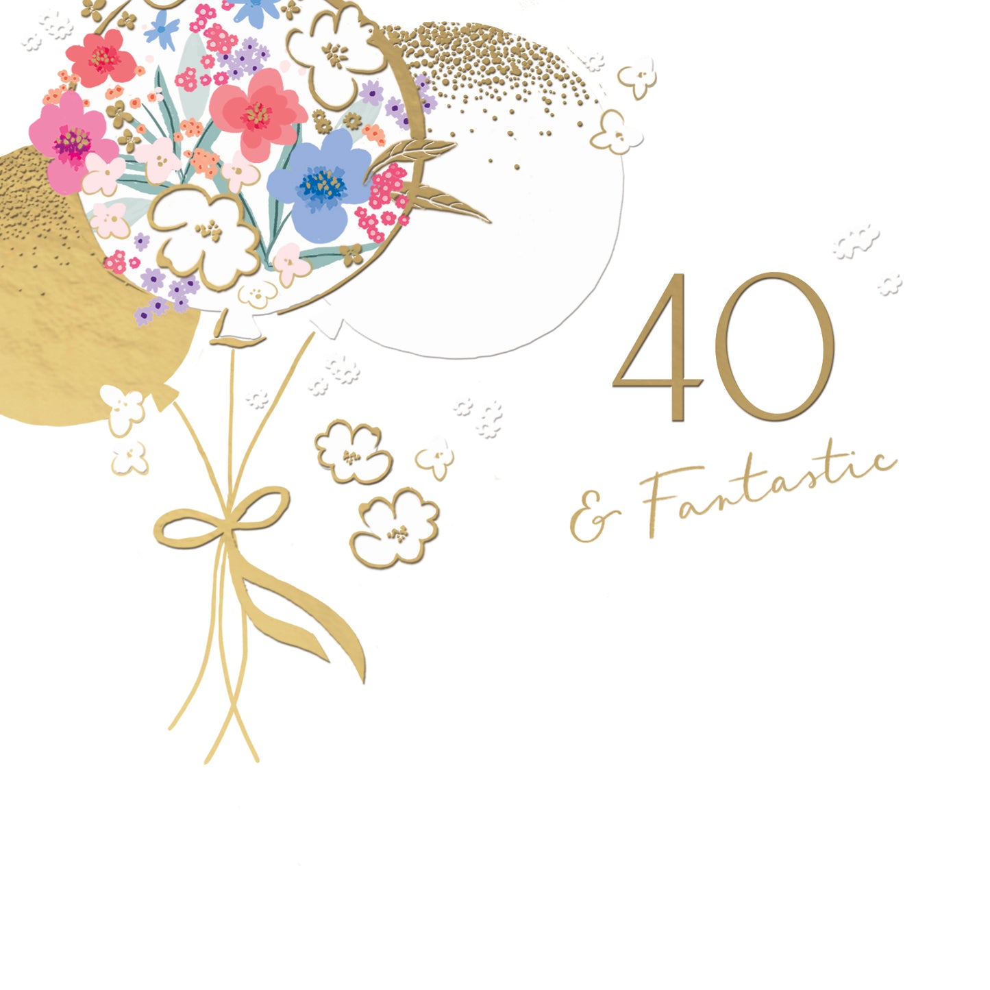 Clasp Greeting Cards Birthday 40th  Signature Cherry Bloom