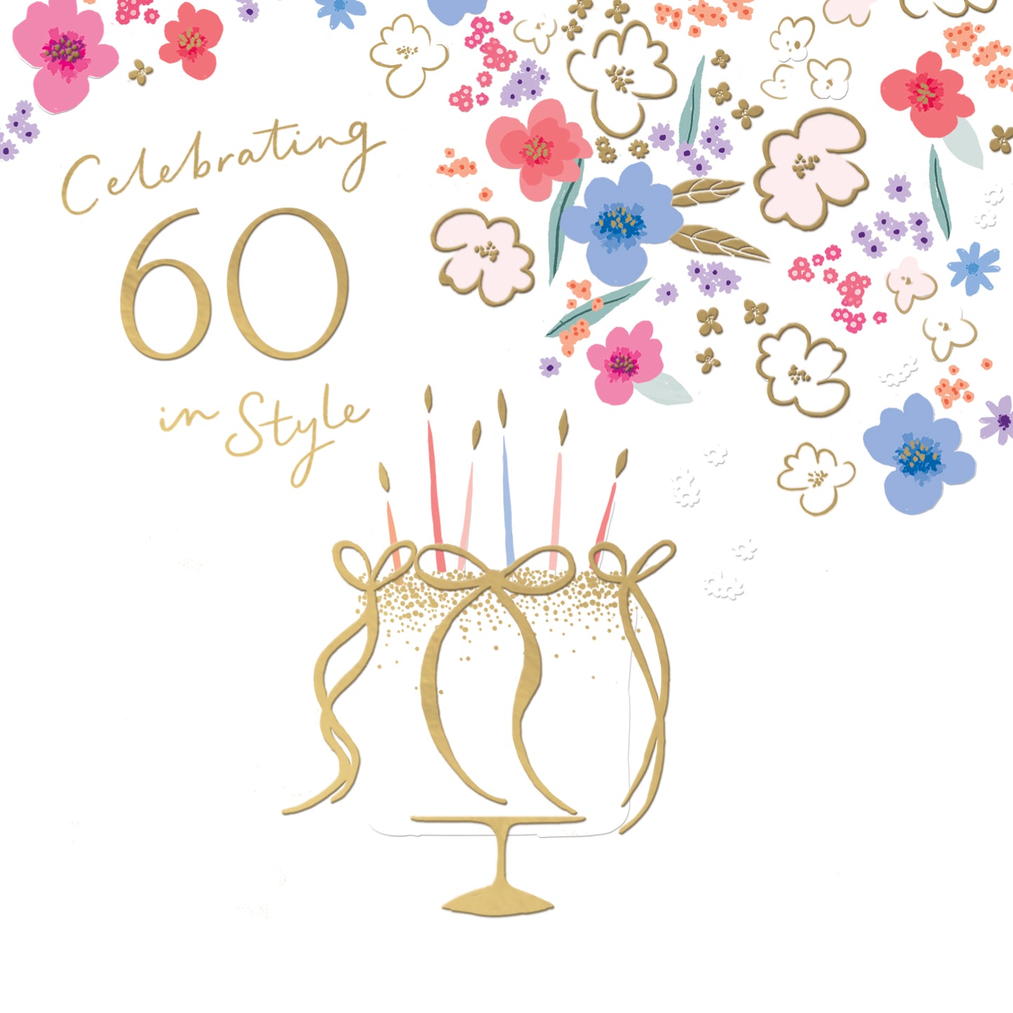 Clasp Greeting Cards Birthday 60th  Signature Cherry Bloom