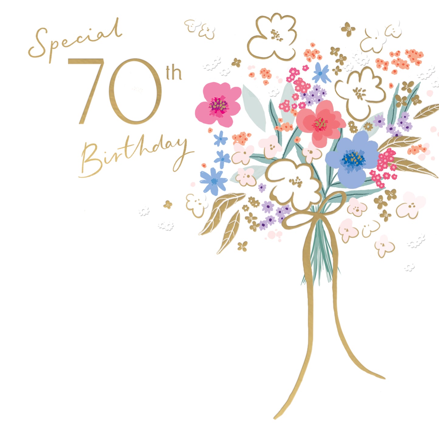 Clasp Greeting Cards Birthday 70th  Signature Cherry Bloom