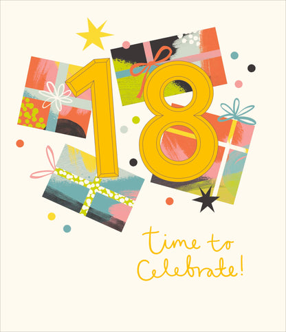Standard Greeting Cards Birthday 18th  Zig  Zag