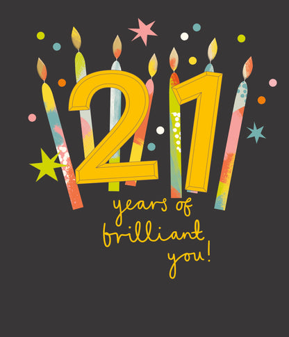 Standard Greeting Cards Birthday 21st  Zig  Zag