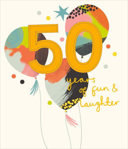 Standard Greeting Cards Birthday 50th  Zig  Zag