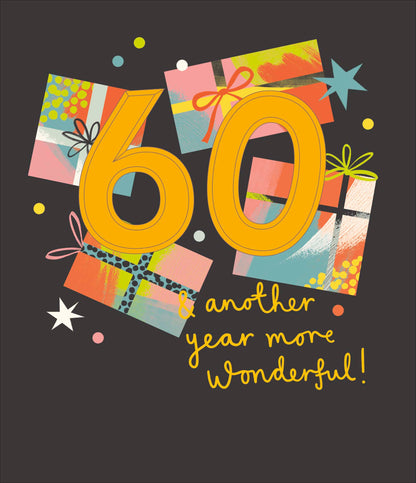 Standard Greeting Cards Birthday 60th  Zig  Zag