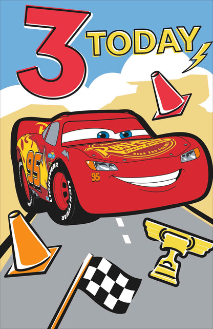 Standard Greeting Cards Birthday 3 Year Juvenile Disney Cars