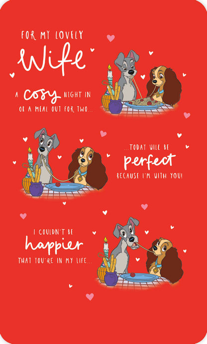 Standard Greeting Cards Wife Cute Disney Lady And The Tramp