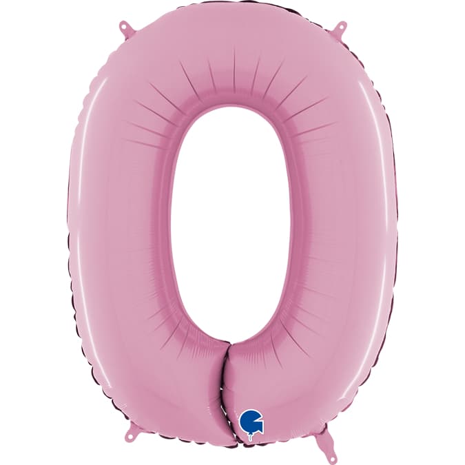 26" Pastel Pink Foil Number 0 Balloons
