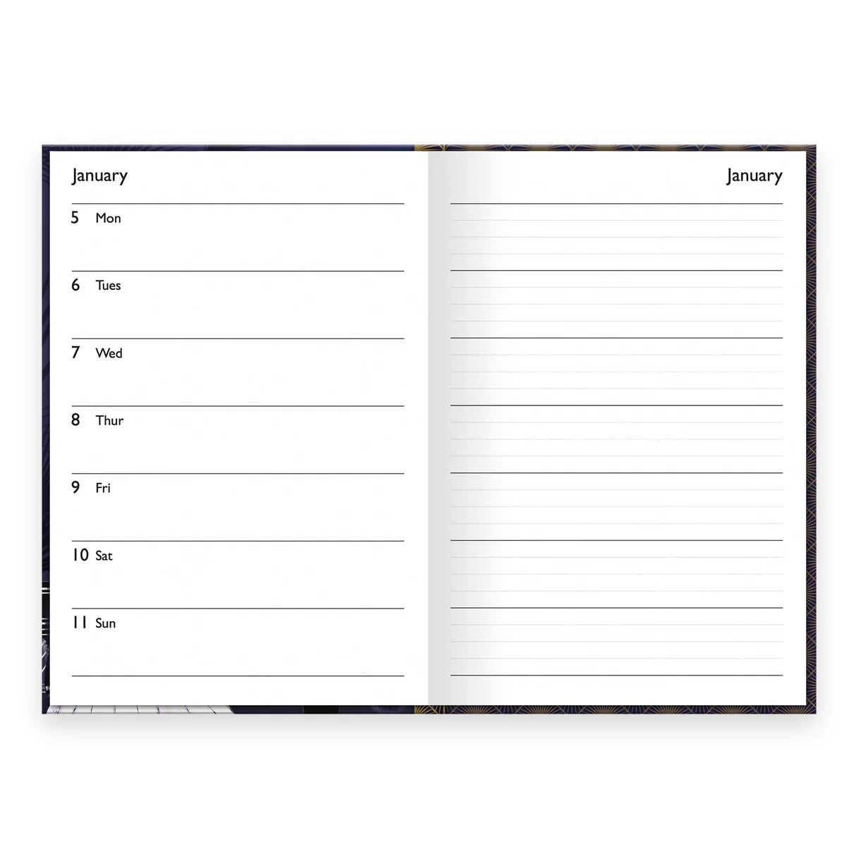 Claire Coxon Art Deco 2026 A5 Weekly Diary – Hardback Week-to-View Planner with Elegant Illustrations