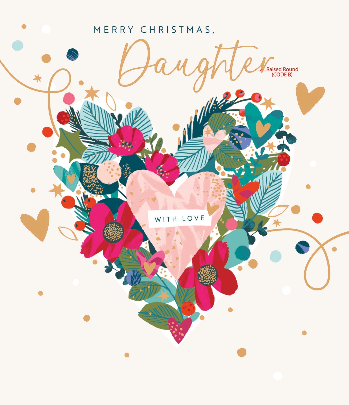 Standard Greeting Cards Daughter  Jolly Holly-Days