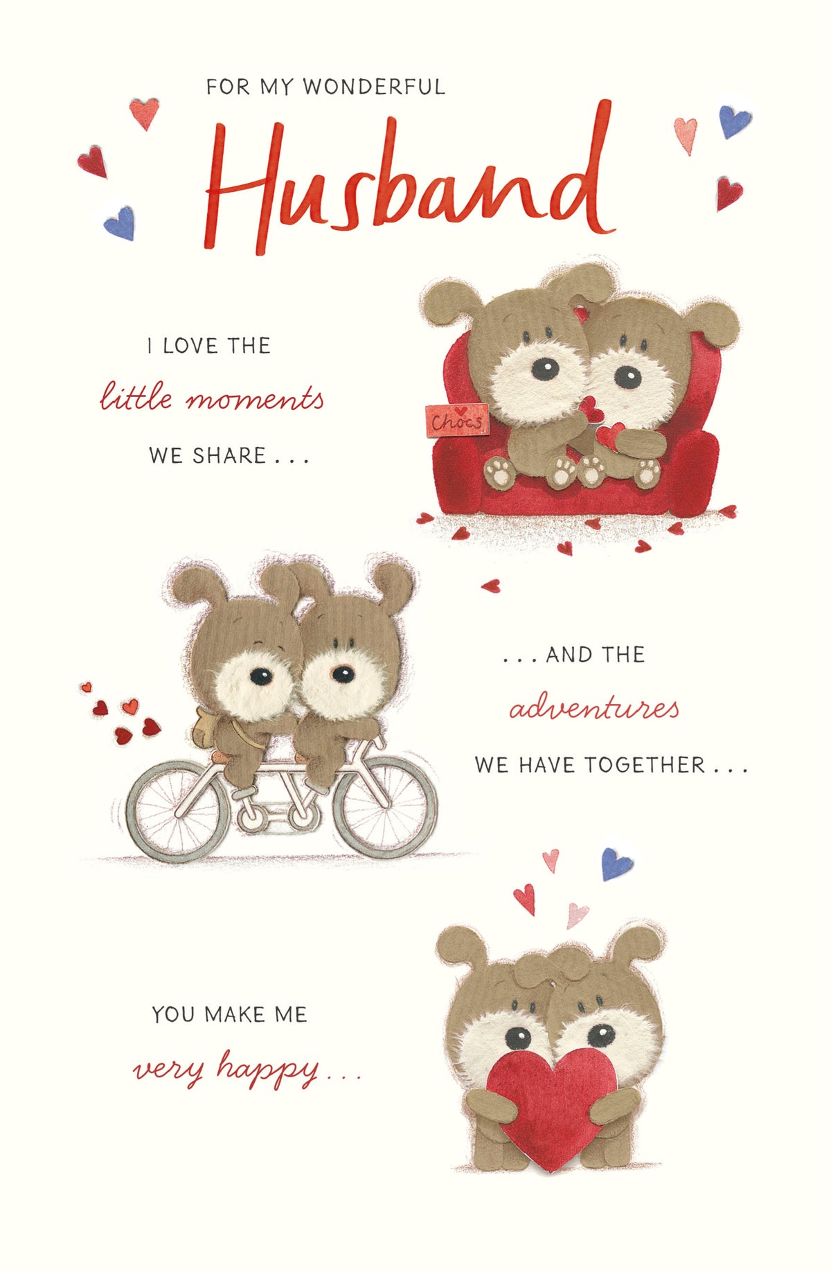 Hand Finished Greeting Cards Husband Cute Lots of Woof