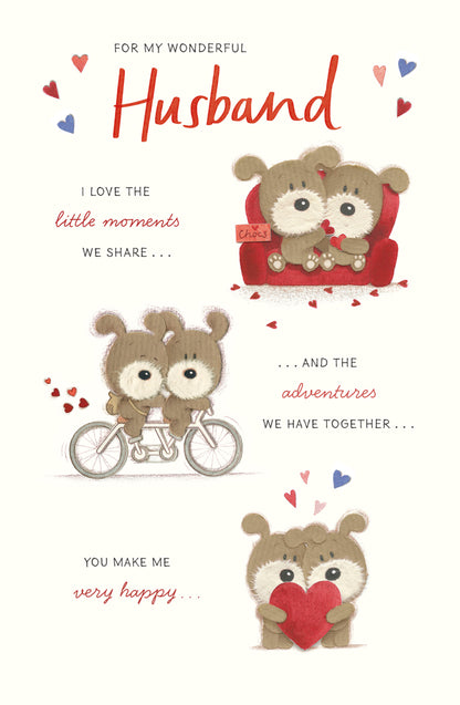 Hand Finished Greeting Cards Husband Cute Lots of Woof