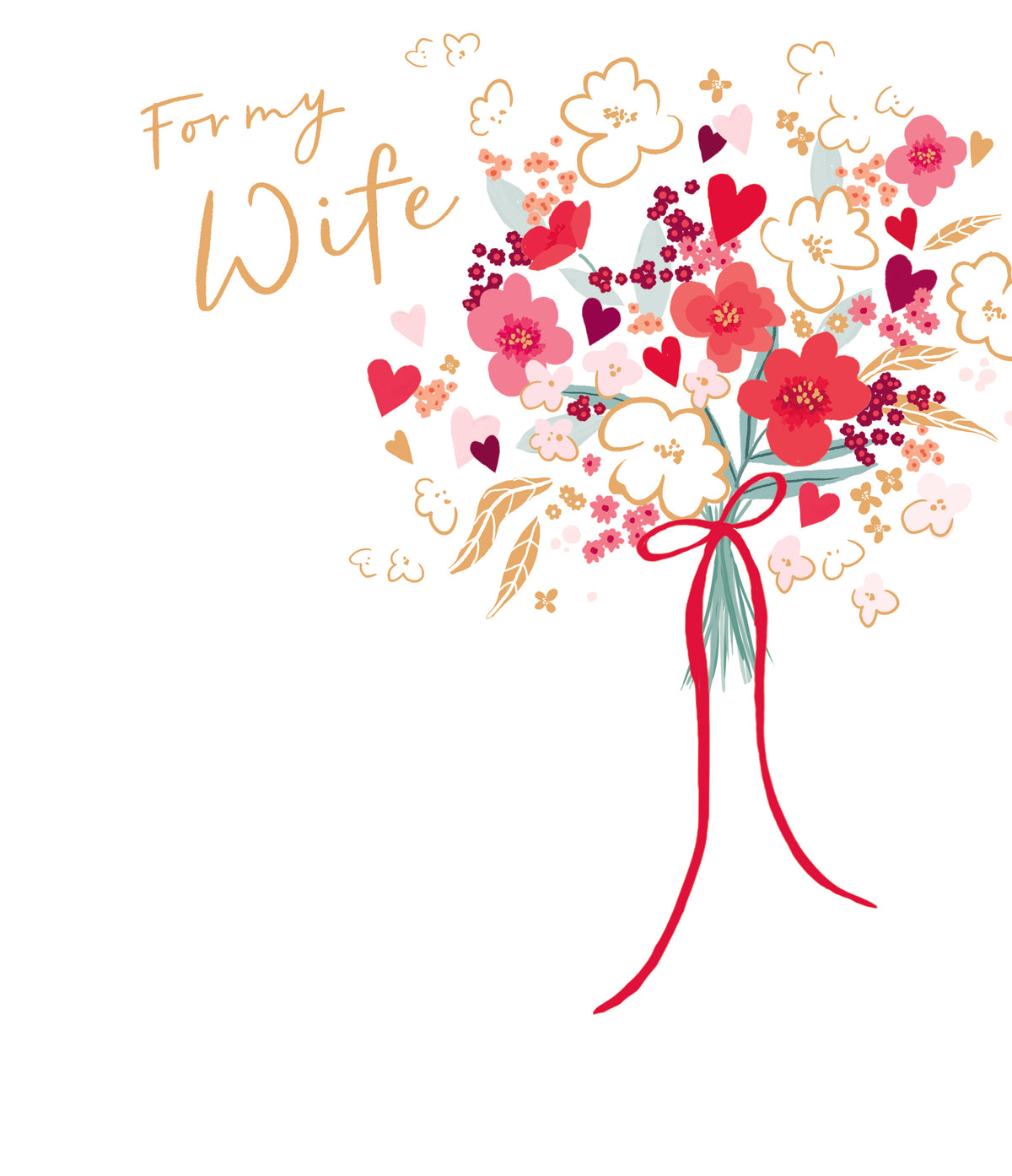Clasp Greeting Cards Wife  Signature Cherry Bloom