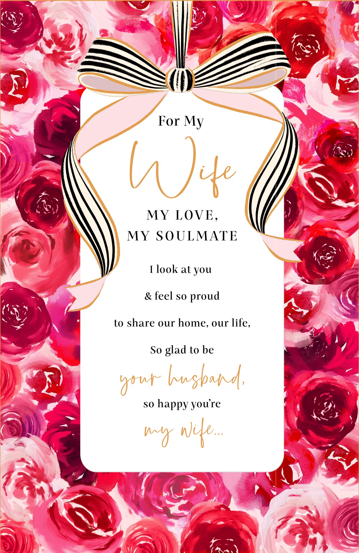 Hand Finished Greeting Cards Wife  Carlton Core Line