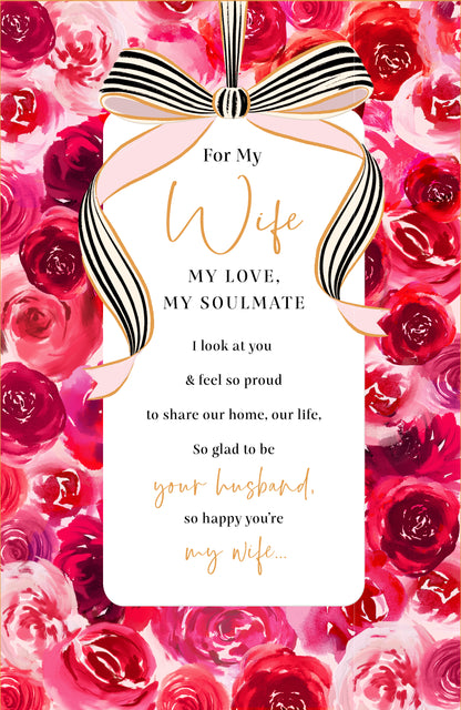 Hand Finished Greeting Cards Wife  Carlton Core Line