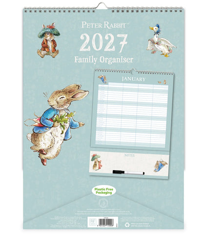 Peter Rabbit 2027 Family Organiser Wall Calendar – 4 Column Planner