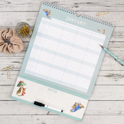 Peter Rabbit 2027 Family Organiser Wall Calendar – 4 Column Planner