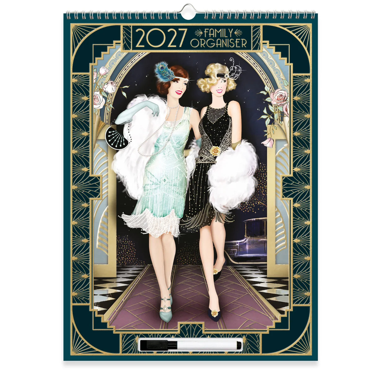Claire Coxon Art Deco Family Organiser Wall Calendar 2027