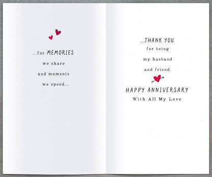 Hand Finished Greeting Cards Anniversary Wedding Husband  Gibson Core Line