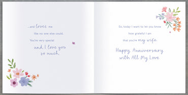 Hand Finished Greeting Cards Anniversary Wedding Wife  Carlton Core Line