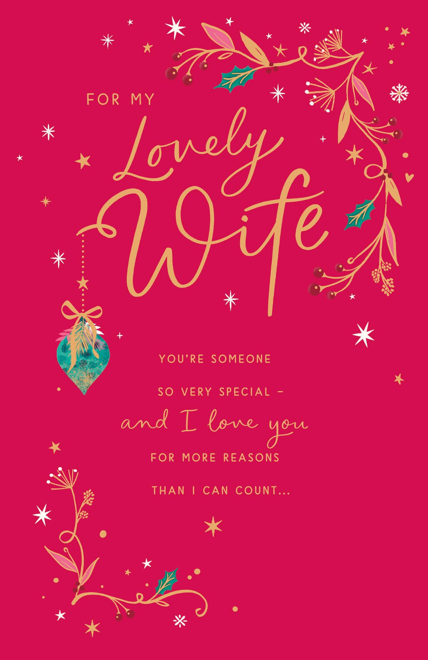 Standard Greeting Cards Wife  Sparkle & Glow