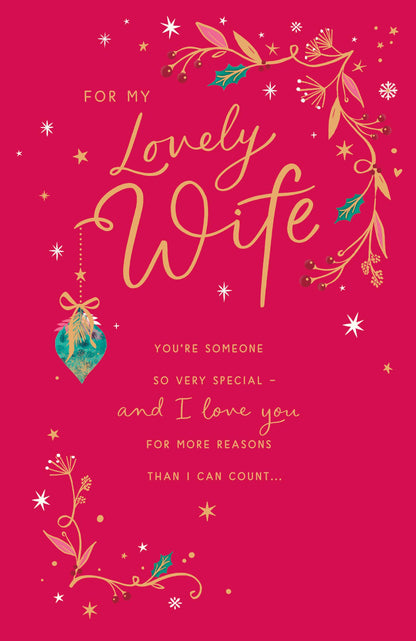 Standard Greeting Cards Wife  Sparkle & Glow