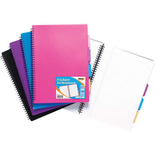 A4 4 Subject 100 Sheets Assorted