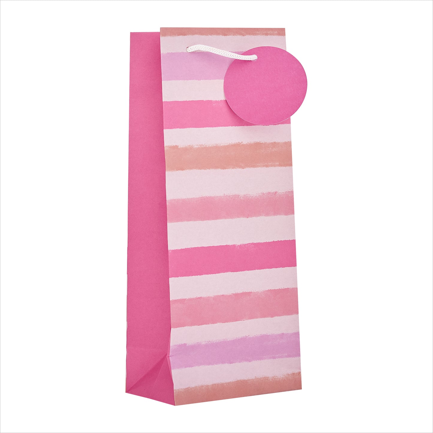 Gift Bag Bottle Greeting Cards Open Fem  Essentials Pink Stripe