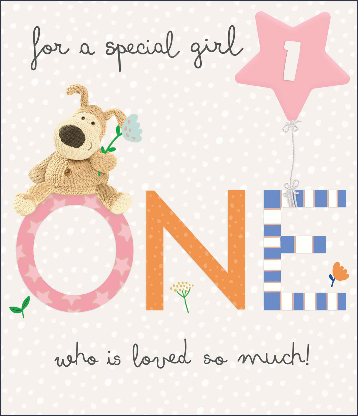 Standard Greeting Cards Baby's 1st Girl Cute Boofle