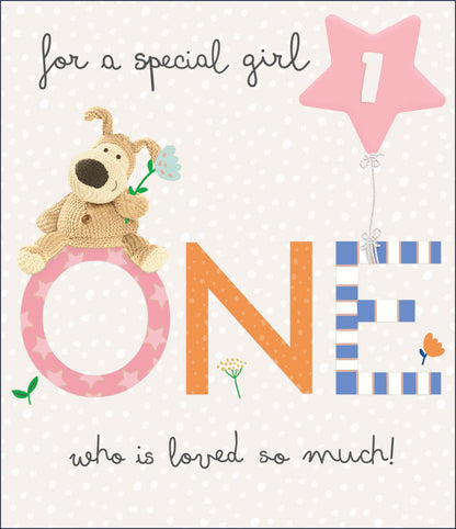 Standard Greeting Cards Baby's 1st Girl Cute Boofle