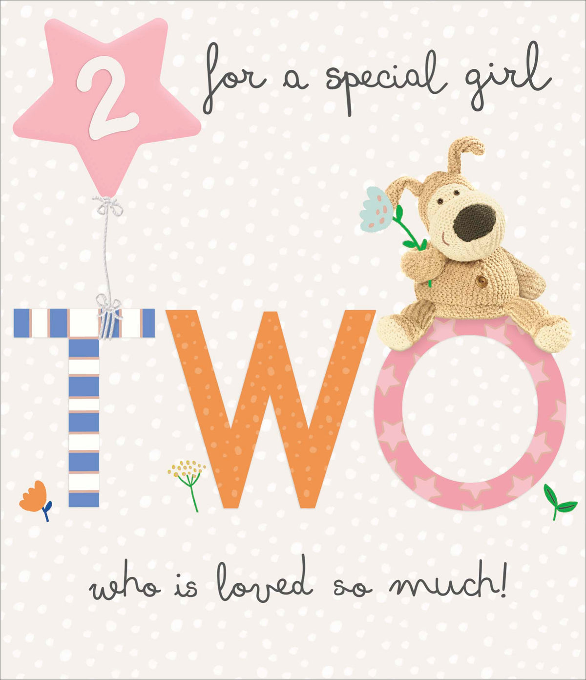 Standard Greeting Cards Birthday 2 Year Girl Cute Boofle