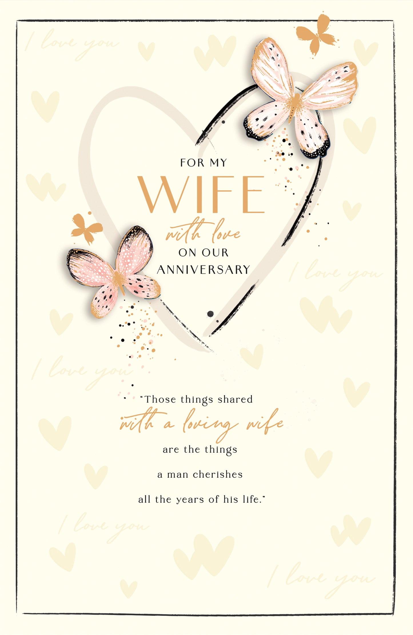 Hand Finished Greeting Cards Anniversary Wedding Wife  Gibson Core Line