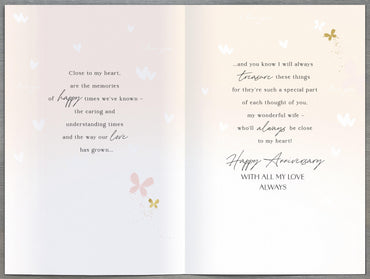 Hand Finished Greeting Cards Anniversary Wedding Wife  Gibson Core Line