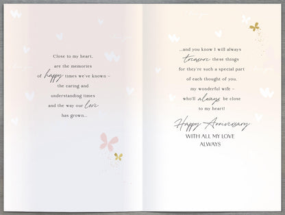 Hand Finished Greeting Cards Anniversary Wedding Wife  Gibson Core Line