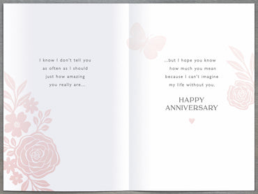 Hand Finished Greeting Cards Anniversary Wedding Wife  Carlton Core Line