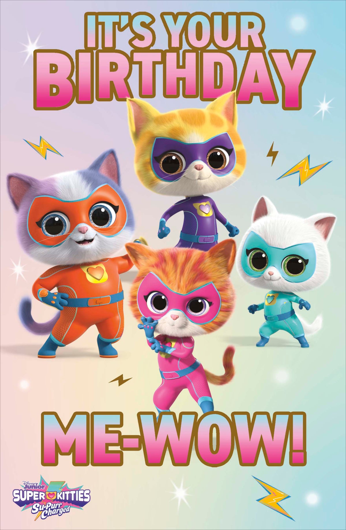 Standard Greeting Cards Birthday Girl Juvenile Disney Super Kitties