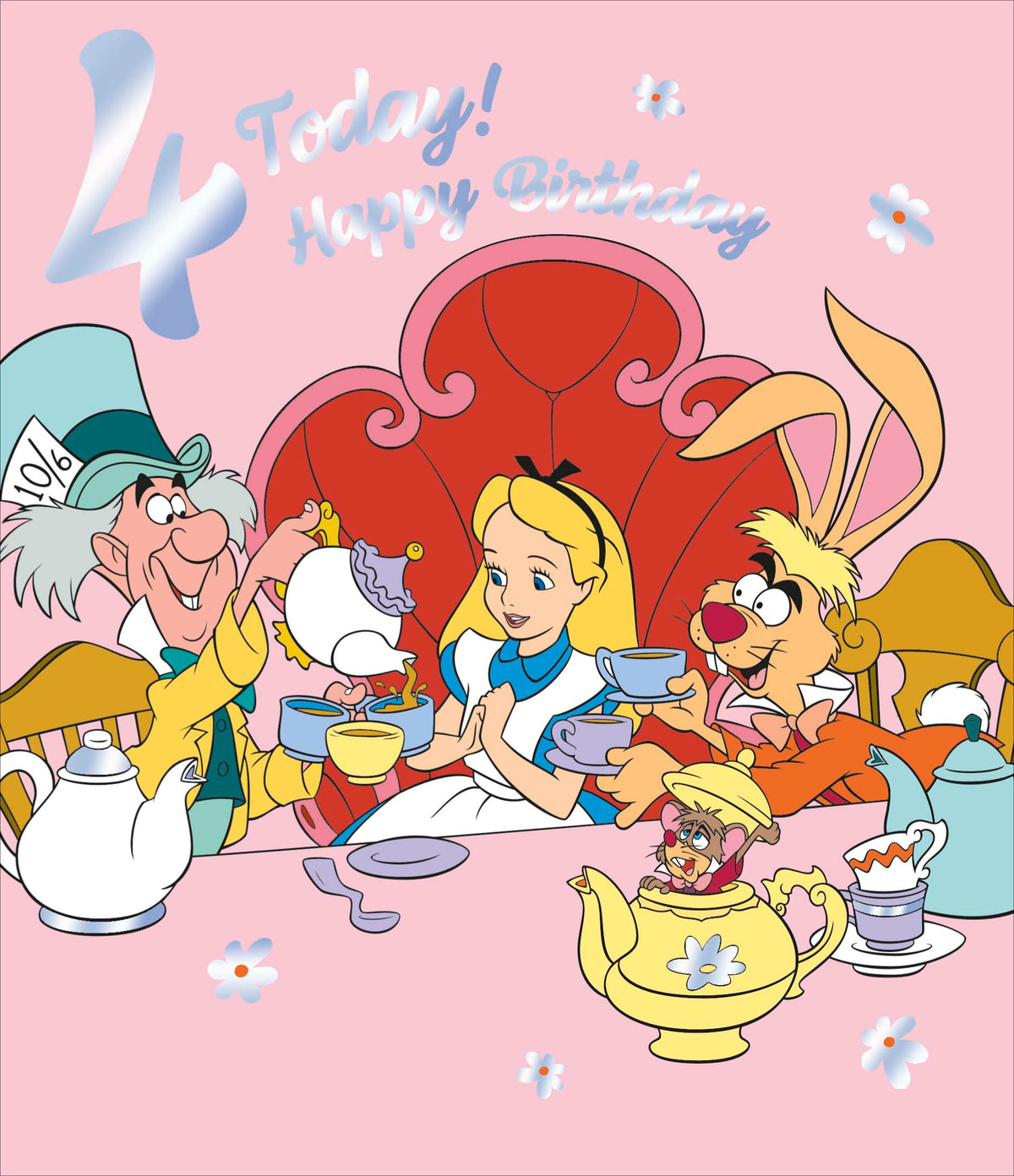 Standard Greeting Cards Birthday 4 Year Girl Juvenile Disney Alice In Wonderland