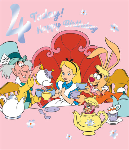 Standard Greeting Cards Birthday 4 Year Girl Juvenile Disney Alice In Wonderland